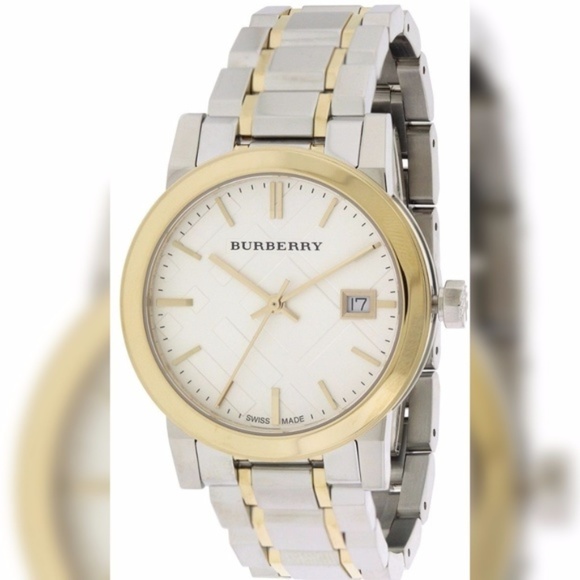NWT Authentic Burberry Two-Tone Womens Watch - Picture 1 of 4